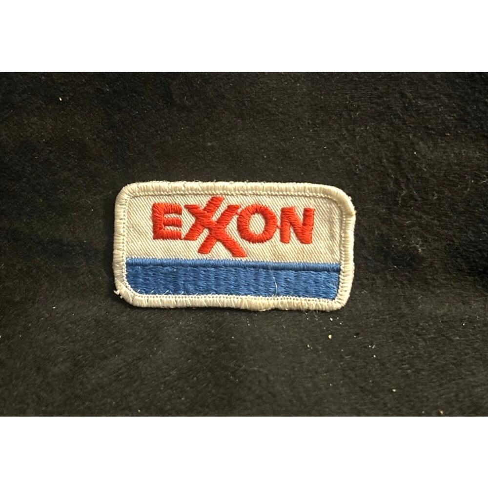 Pre 1970s Exxon Oil Embroidered Sew On Patch 2.75” USA
